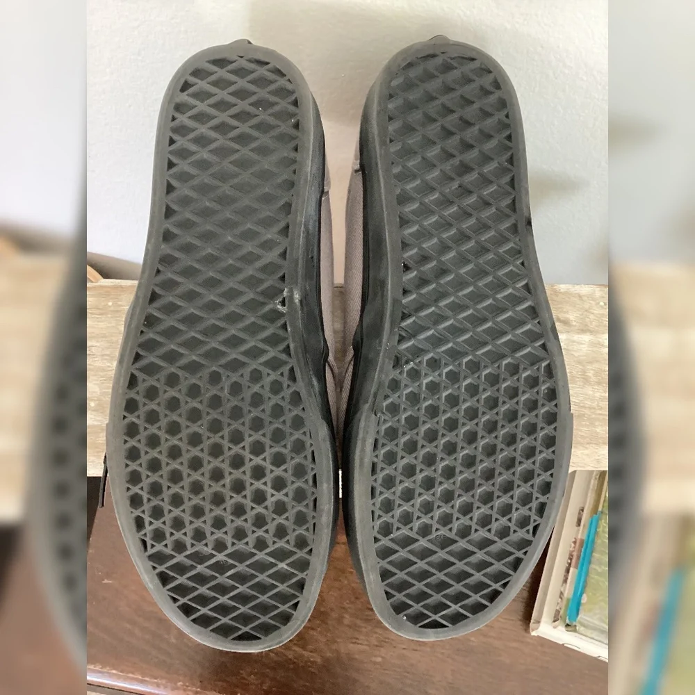 Vans Authentic Grey Canvas Sneakers | Men’s 9.5 | Clean & Classic - Picture 9 of 13